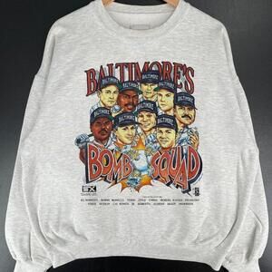Baltimore Orioles Bomb Squad Caricature 1996 Retro Baseball Sweatshirt